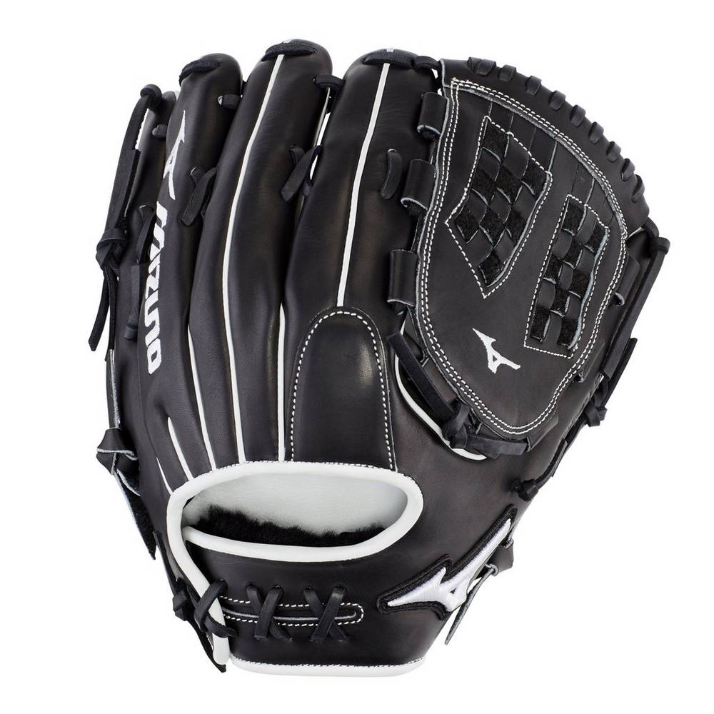 Luva Mizuno Softball Pro Select Fastpitch 12.5" - Mulher - Pretas - ZVUMT1294